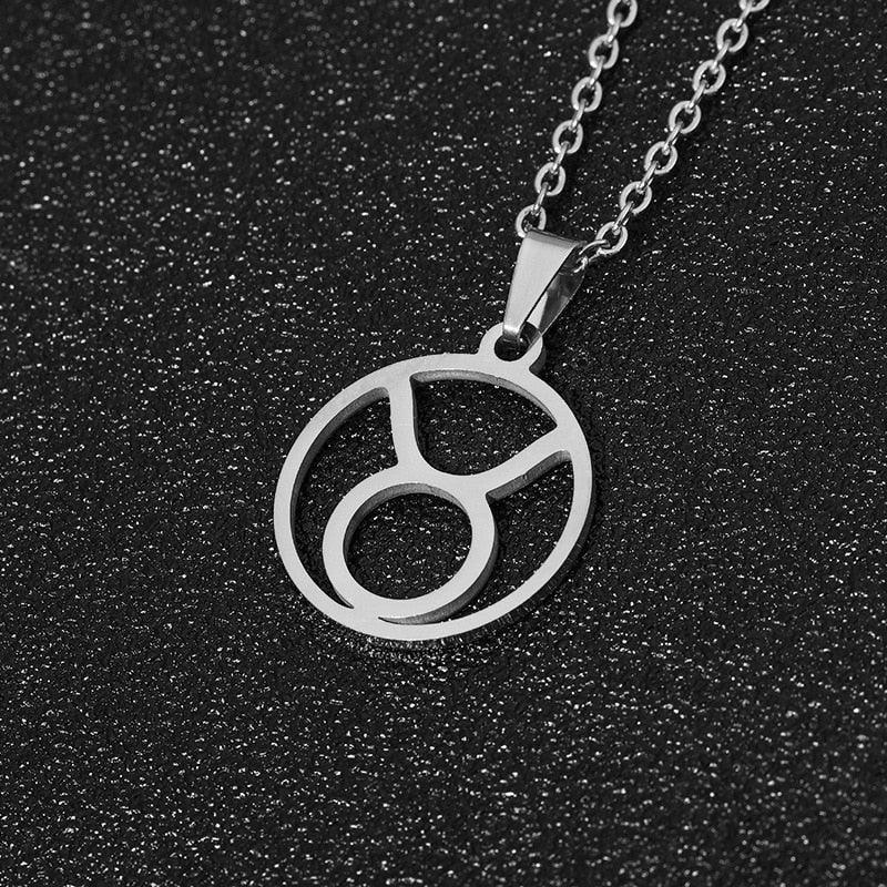 Collier pendentif signe astrologique rond creux - MonPendentif