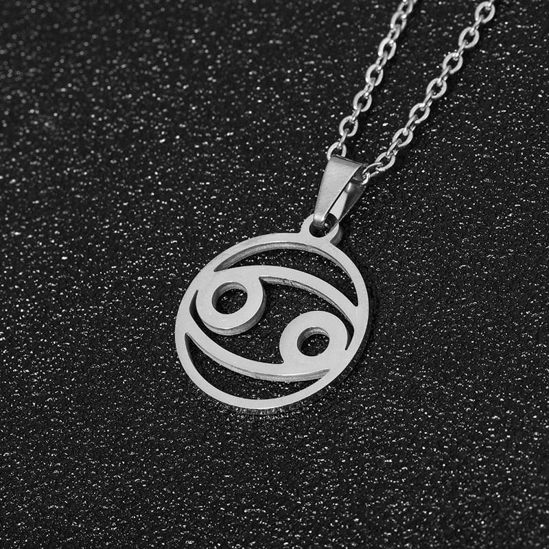 Collier pendentif signe astrologique rond creux - MonPendentif