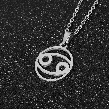 Collier pendentif signe astrologique rond creux - MonPendentif