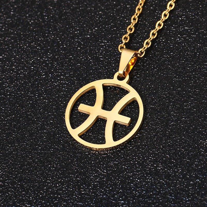 Collier pendentif signe astrologique rond creux - MonPendentif