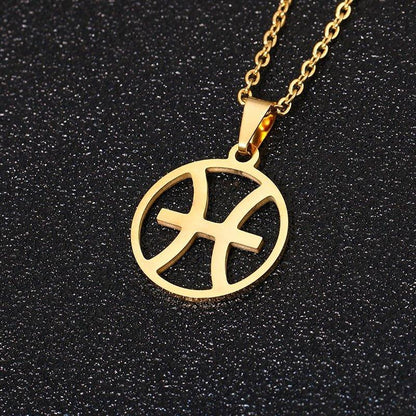 Collier pendentif signe astrologique rond creux - MonPendentif