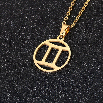 Collier pendentif signe astrologique rond creux - MonPendentif