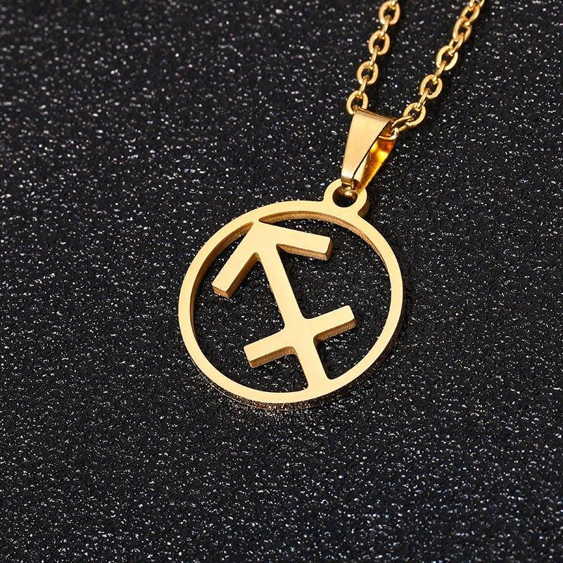 Collier pendentif signe astrologique rond creux - MonPendentif