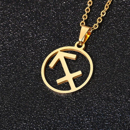 Collier pendentif signe astrologique rond creux - MonPendentif