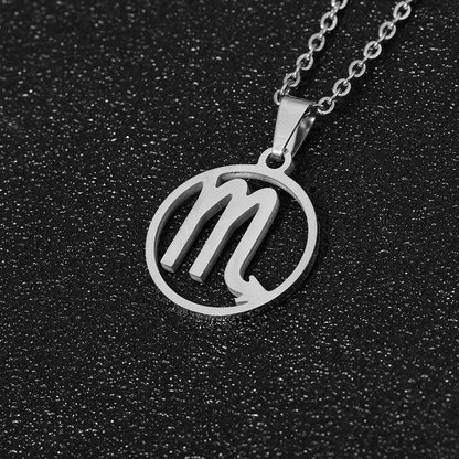 Collier pendentif signe astrologique rond creux - MonPendentif