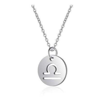 Collier pendentif signe astrologique rond plein minimaliste moderne - MonPendentif