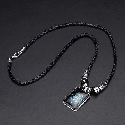 Collier pendentif signe astrologique rond plein minimaliste moderne