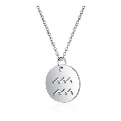 Collier pendentif signe astrologique rond plein minimaliste moderne - MonPendentif