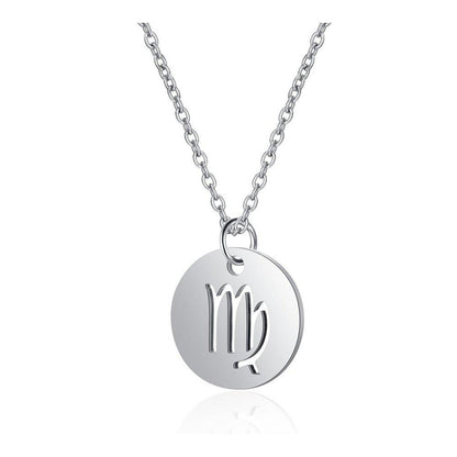 Collier pendentif signe astrologique rond plein minimaliste moderne - MonPendentif
