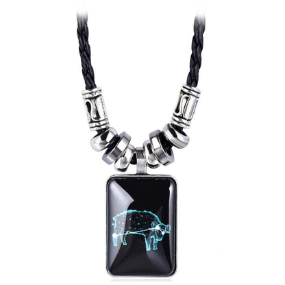 Collier pendentif signe astrologique rond plein minimaliste moderne - MonPendentif