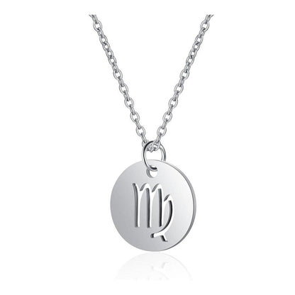 Collier pendentif signe astrologique rond plein minimaliste moderne