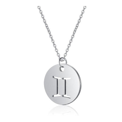 Collier pendentif signe astrologique rond plein minimaliste moderne - MonPendentif