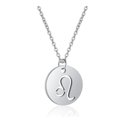 Collier pendentif signe astrologique rond plein minimaliste moderne - MonPendentif