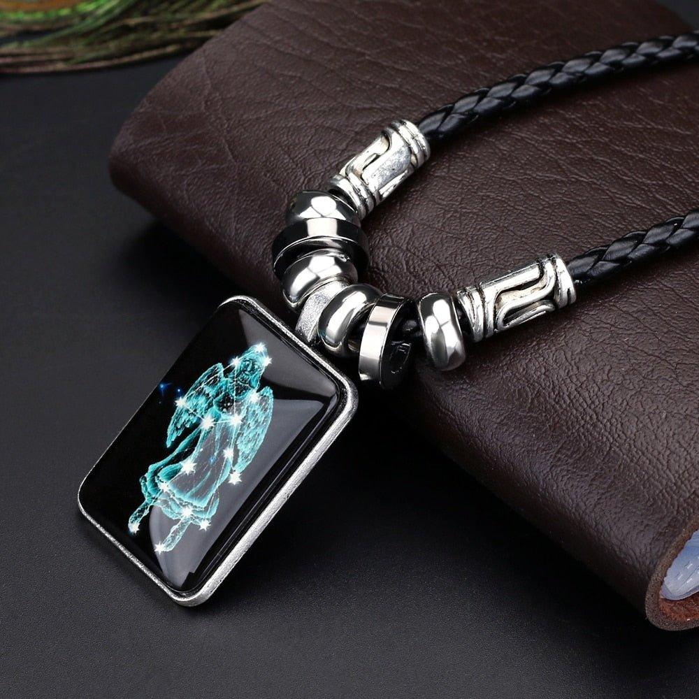 Collier pendentif signe astrologique rond plein minimaliste moderne