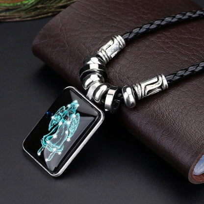 Collier pendentif signe astrologique rond plein minimaliste moderne