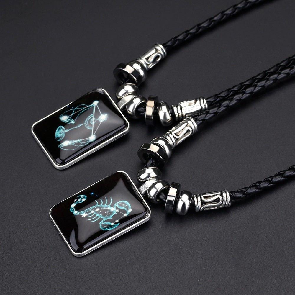 Collier pendentif signe astrologique rond plein minimaliste moderne