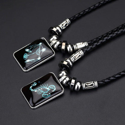 Collier pendentif signe astrologique rond plein minimaliste moderne