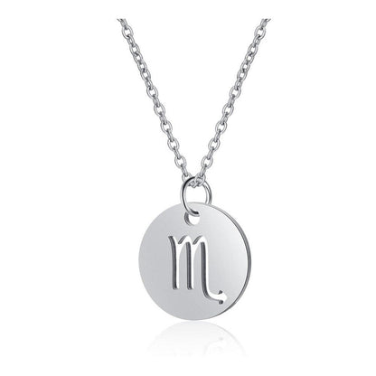Collier pendentif signe astrologique rond plein minimaliste moderne