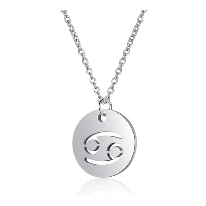 Collier pendentif signe astrologique rond plein minimaliste moderne - MonPendentif