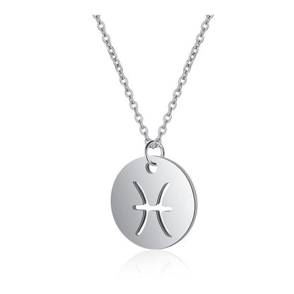 Collier pendentif signe astrologique rond plein minimaliste moderne - MonPendentif