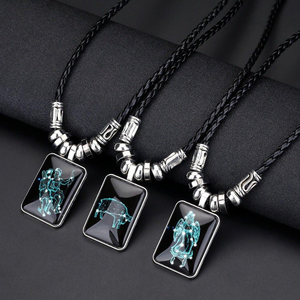 Collier pendentif signe astrologique rond plein minimaliste moderne
