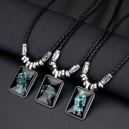 Collier pendentif signe astrologique rond plein minimaliste moderne
