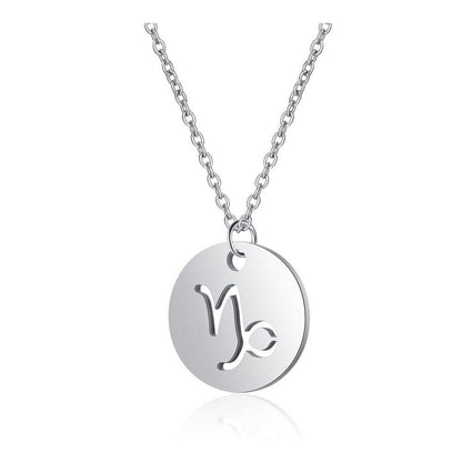 Collier pendentif signe astrologique rond plein minimaliste moderne - MonPendentif