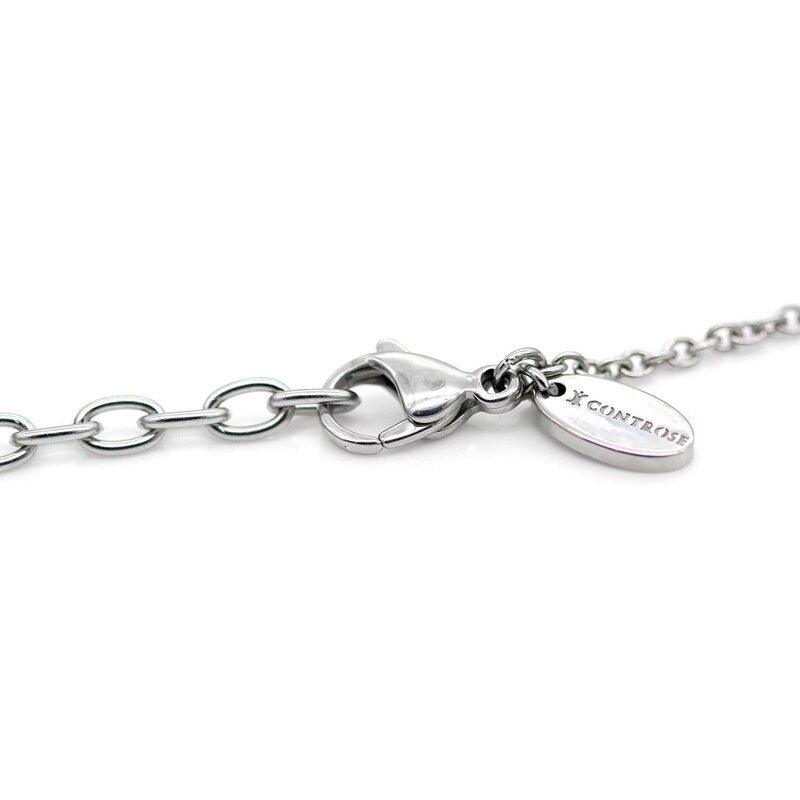 Collier pendentif squelette de poisson rétro plaqué argent