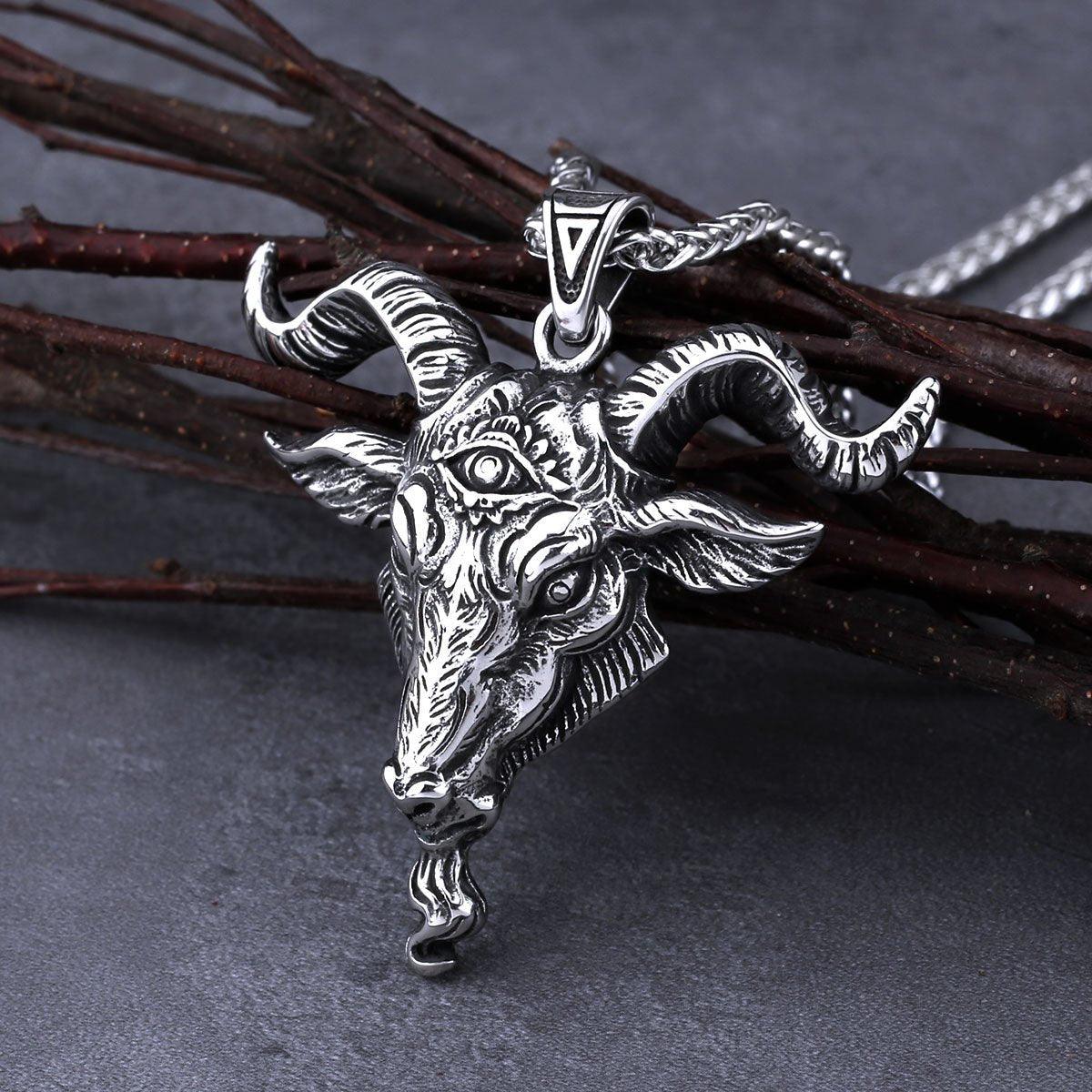 Collier pendentif tête de bélier viking - MonPendentif