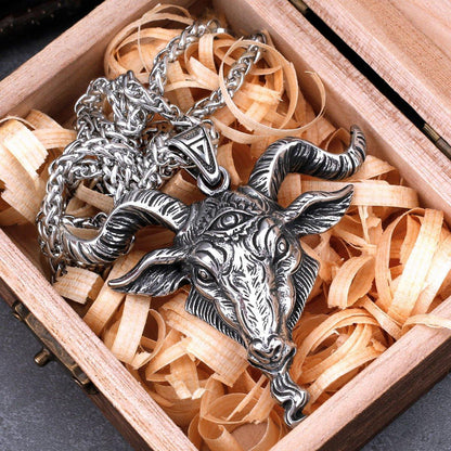 Collier pendentif tête de bélier viking