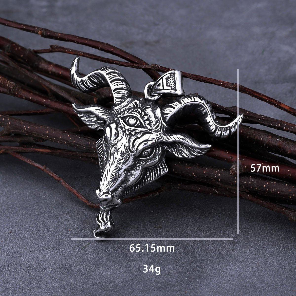 Collier pendentif tête de bélier viking