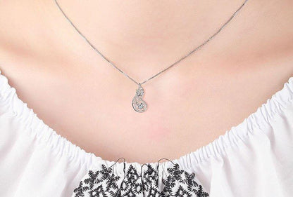 Collier pendentif tête de renard cristal en argent 925