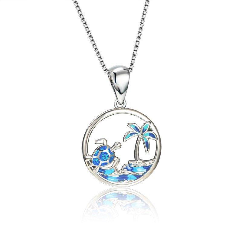 Collier pendentif tortue boho vintage
