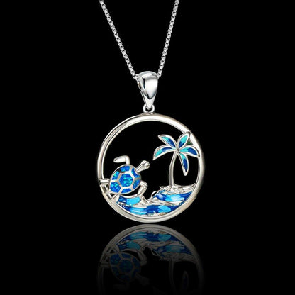 Collier pendentif tortue boho vintage