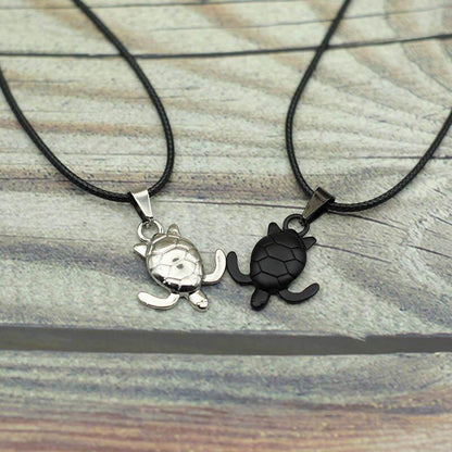 Collier pendentif tortue chaine corde