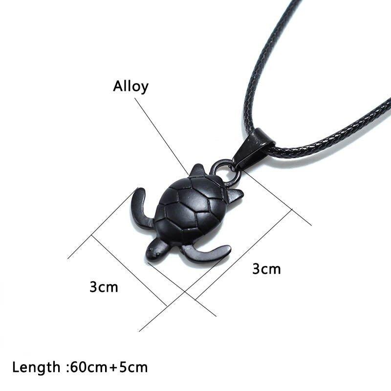 Collier pendentif tortue chaine corde