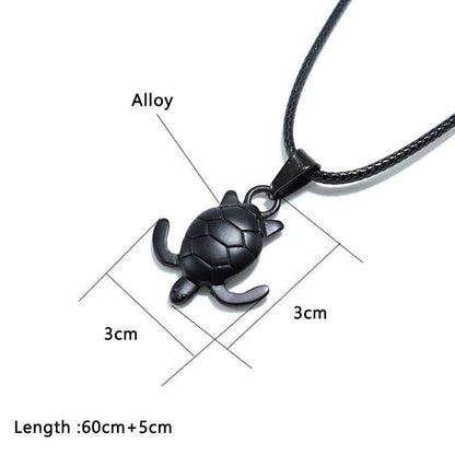 Collier pendentif tortue chaine corde