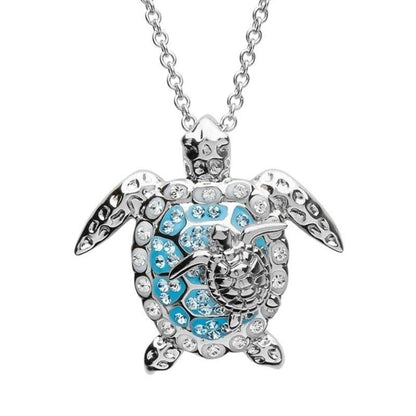Collier pendentif tortue deux tortues strass - MonPendentif