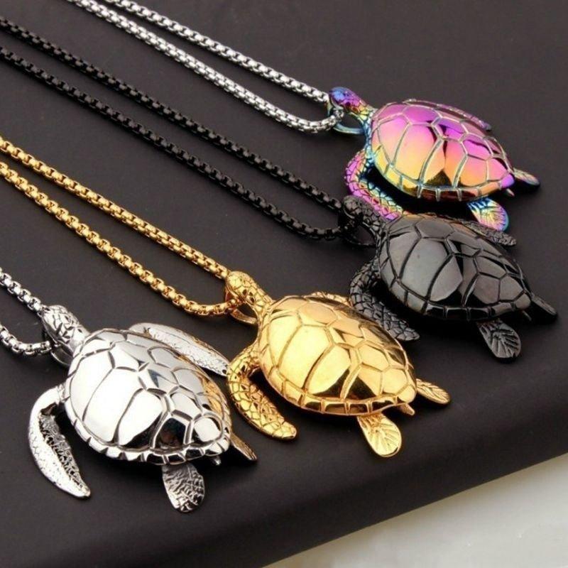 Collier pendentif tortue mignon