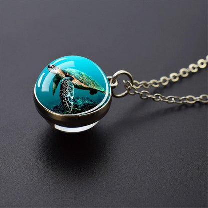Collier pendentif tortue océanique