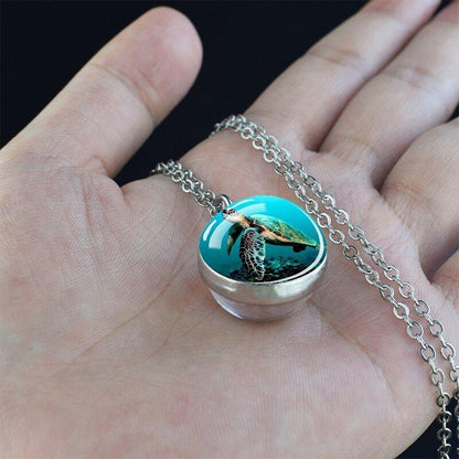 Collier pendentif tortue océanique