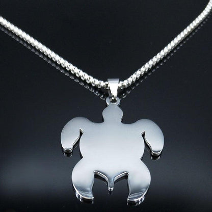 Collier pendentif tortue plat