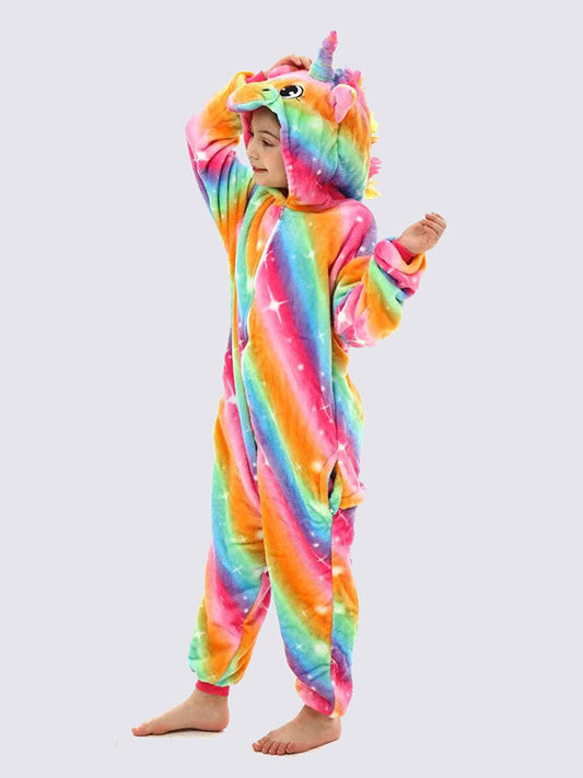 Combinaison Pyjama Pour Fille "Licorne Étoilée Multicolore"