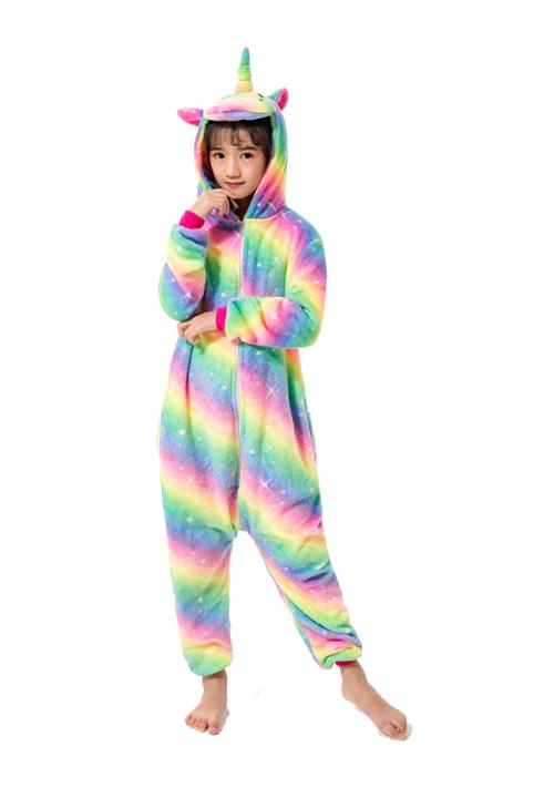 combinaison pyjama licorne arc en ciel