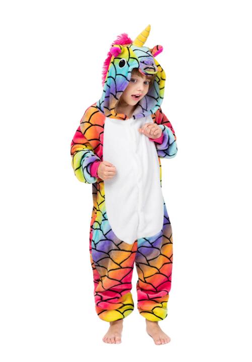 combinaison pyjama licorne multicolore
