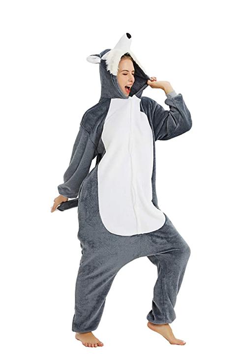 Combinaison Pyjama Loup Gris