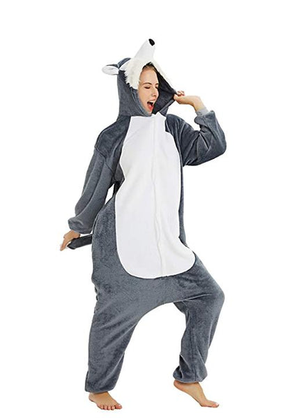 Combinaison Pyjama Loup Gris