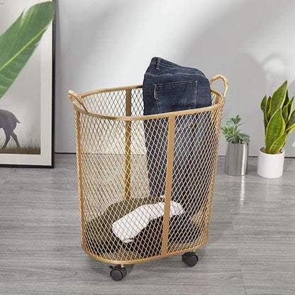 Corbeille à Linge Design sur Roulettes Doré