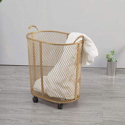 Corbeille à Linge Design sur Roulettes Doré