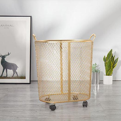Corbeille à Linge Design sur Roulettes Doré